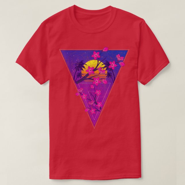 Camiseta Japanese Flower Sakura Vaporwave Sunset Cherry Blo (Diseño del anverso)