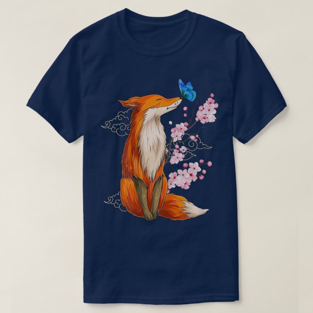 Camiseta Japanese Fox Cherry blossom Flower sakura trees Ka (Diseño del anverso)