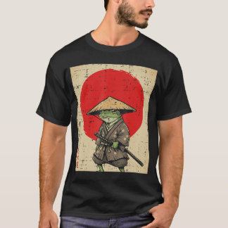 Camiseta Japanese Frog Samurai Katana Sun Kimono Art Men Wo