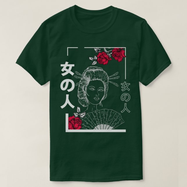 Camiseta Japanese Geisha Pastel Goth Clothing Aesthetic Tra (Diseño del anverso)