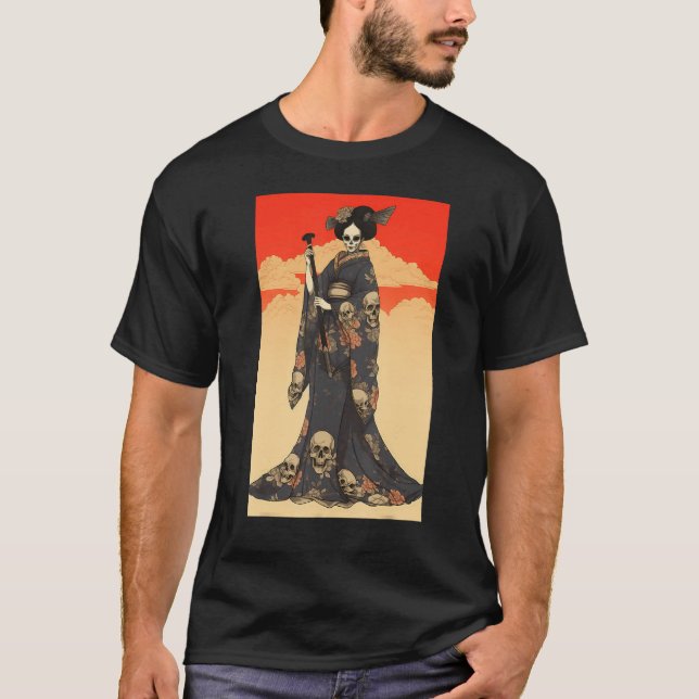 Camiseta Japanese Geisha Skeleton  Geisha Skull (Anverso)