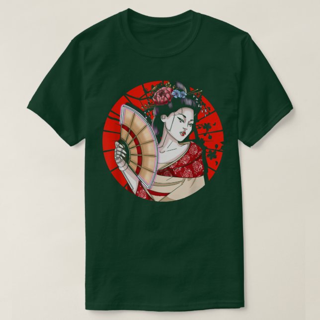 Camiseta Japanese Geisha With Fan  Sakura Japan  Woman Geis (Diseño del anverso)