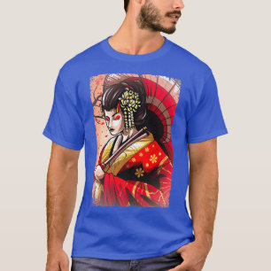 Camiseta Japanese Geisha Women Cherry Blossom 