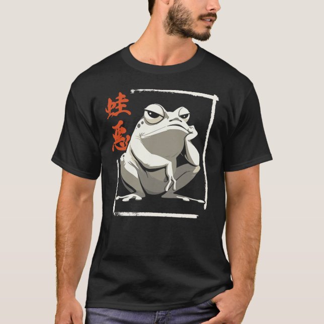 Camiseta Japanese Grumpy Frog Japanese Art (Anverso)