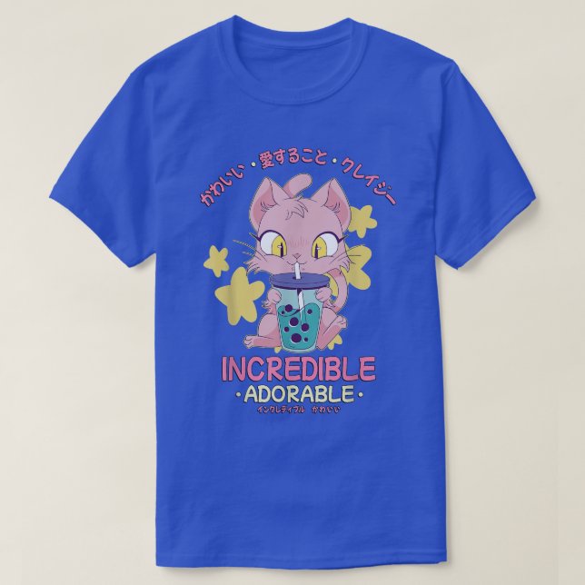 Camiseta Japanese - Kawaii Cute Bubble Tea Cat Incredible A (Diseño del anverso)