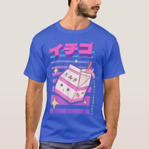 Camiseta Japanese Kawaii Strawberry Milk Shake Carton Funny
