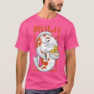 Camiseta Japanese Koi Carp Eating Ramen Nishikigoi Fish Kuw