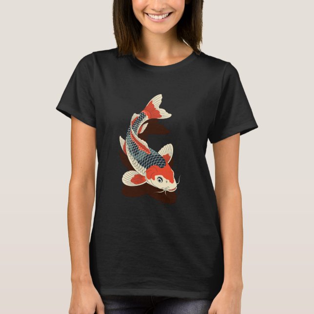 Camiseta Japanese Koi Fish Ukiyo-e & Irezumi Tattoo Art Zen (Anverso)