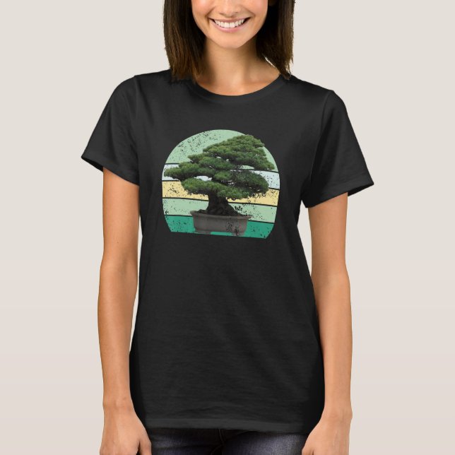 Camiseta Japanese Men And Women Sunset Japan Retro Bonsai T (Anverso)