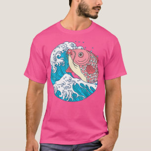 Camiseta Japanese Pink Koi Fish The Great Wave 