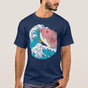 Camiseta Japanese Pink Koi Fish The Great Wave Premium