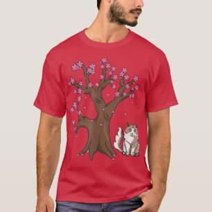 Camiseta Japanese Ragdoll Cat Mom Cherry Blossom T-Shirt
