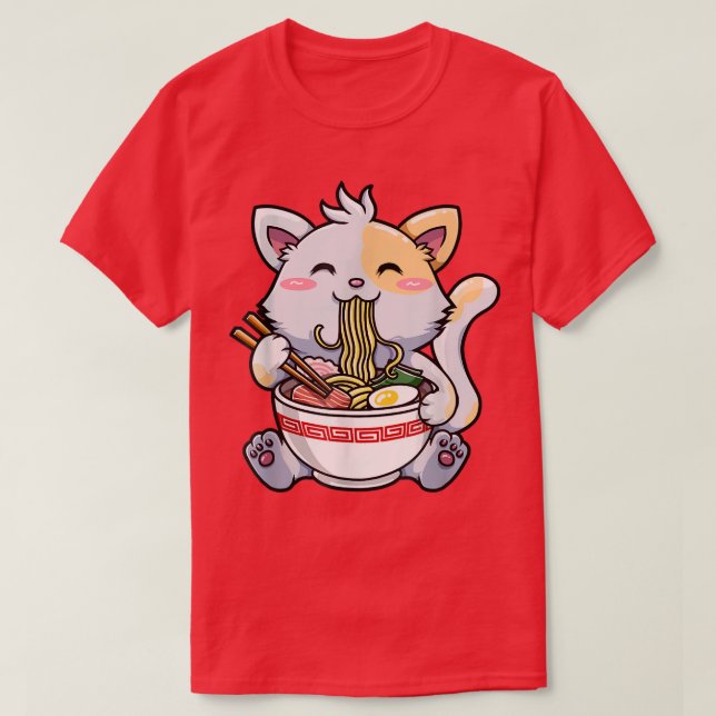 Camiseta Japanese Ramen Kawaii Anime Cat Love-r Dad Mom, Bo (Diseño del anverso)