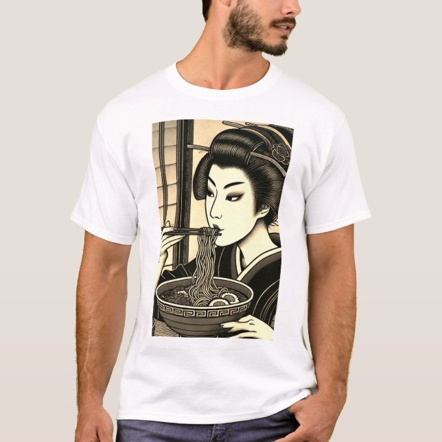 Camiseta Japanese ramen kimono ukiyoe dragon (Anverso)