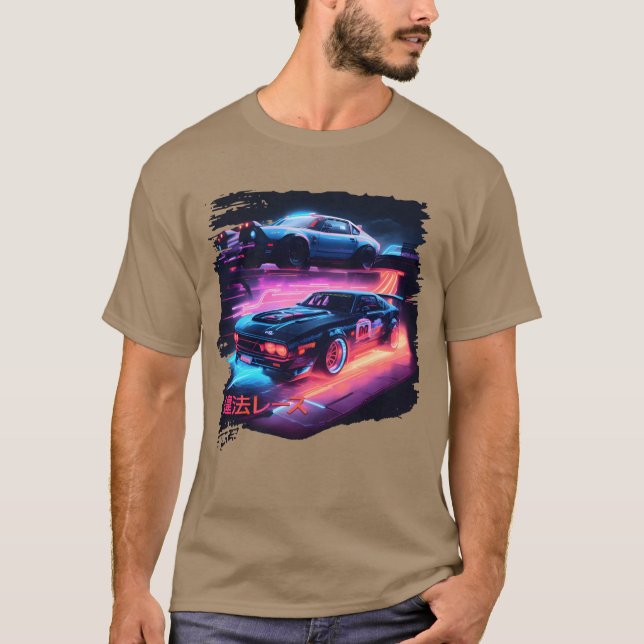 Camiseta Japanese Retro Car Racing Drifting Art JDMuning vi (Anverso)