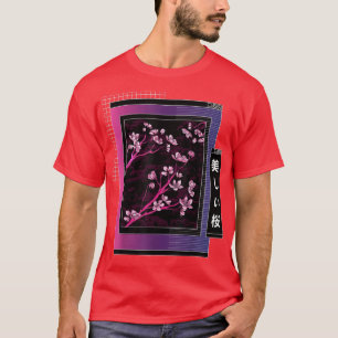 Camiseta Japanese Sakura Browser Vaporwave Cherry Blossom A