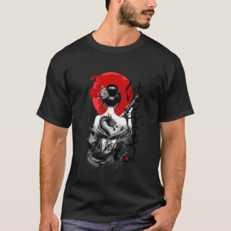 Camiseta Japanese Samurai Art Vintage and Traditional Woman