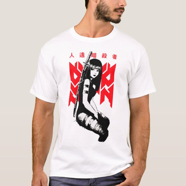 Camiseta Japanese Samurai Cool Girl Urban Style  (Anverso)