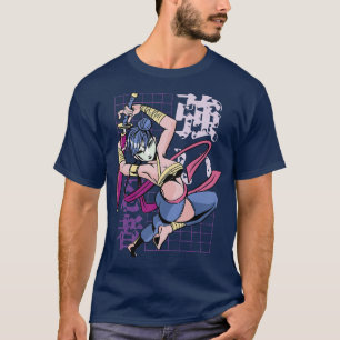 Camiseta Japanese Samurai Girl and Vintage Sakura 