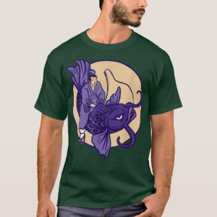 Camiseta Japanese Samurai Goldfish Purple Carp Fish Koi 