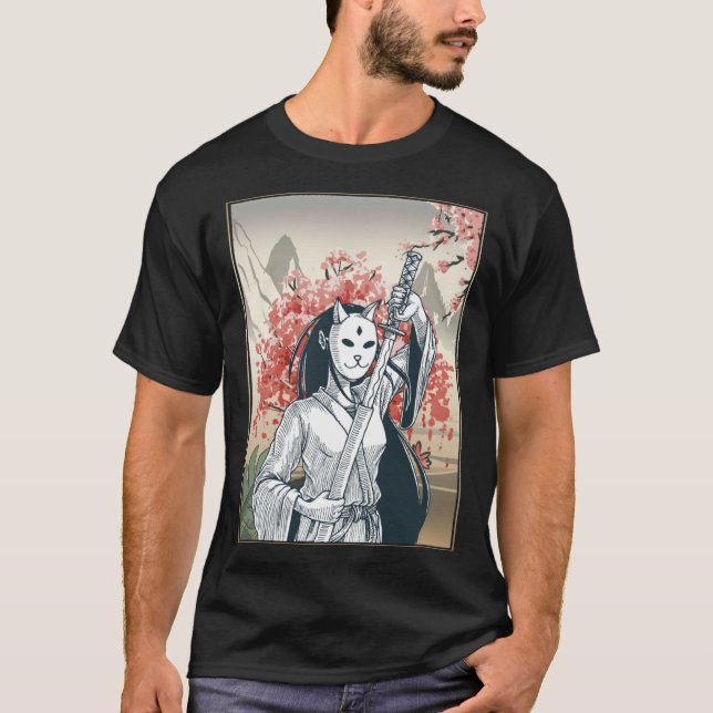 Camiseta Japanese Samurai Japanese Cherry Blossom Sakura (Anverso)