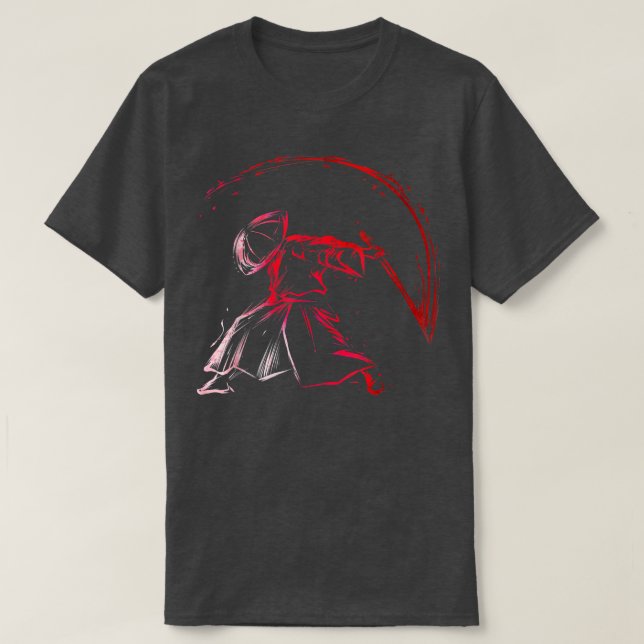 Camiseta Japanese Samurai Swinging His Samurai Sword Japane (Diseño del anverso)
