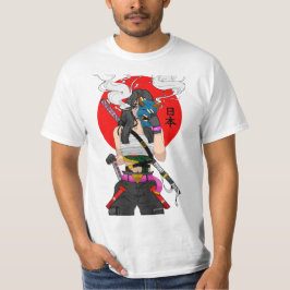 Camiseta Japanese Samurai Vaporwave Cool Girl 