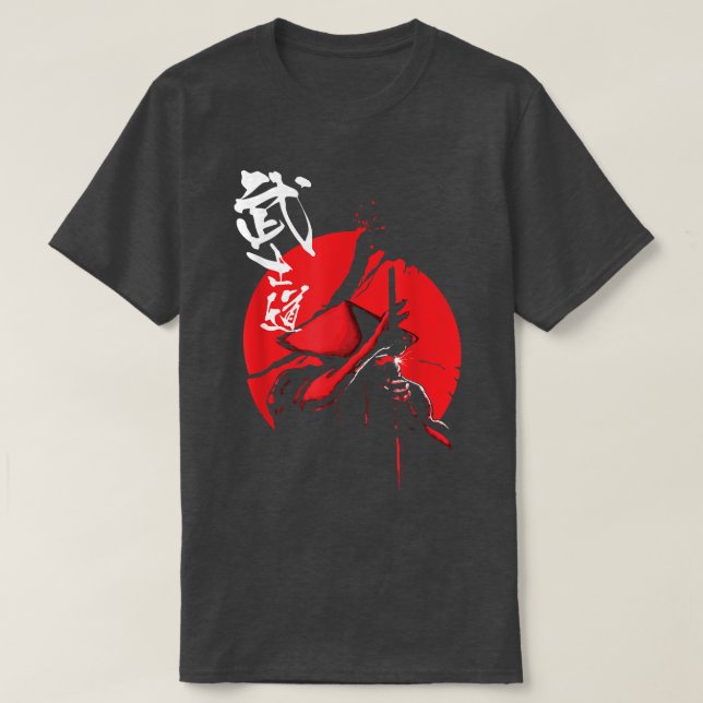 Camiseta Japanese Samurai Warrior Katana Reds Blood Sun  (Diseño del anverso)