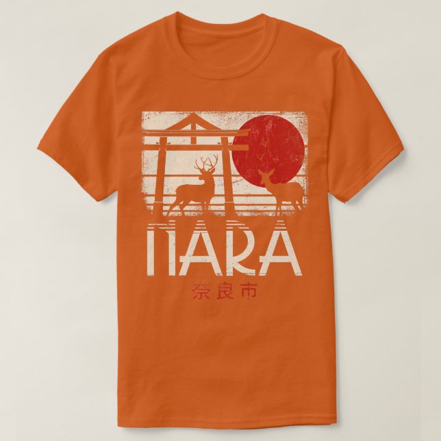 Camiseta Japanese Sika Deer Nihon Nippon Torii Retro Nara J (Diseño del anverso)