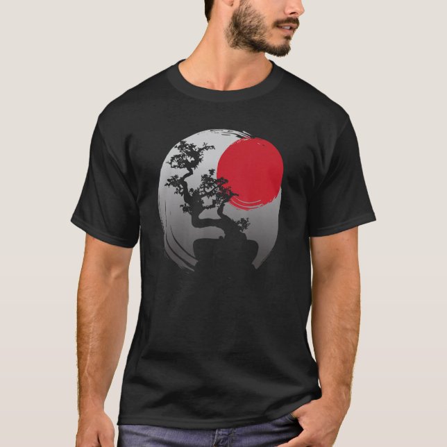 Camiseta Japanese Spiritual Sunset Japan Zen Bonsai Tree (Anverso)