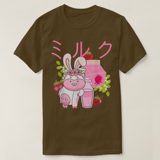 Camiseta Japanese Strawberry Milk Pop Art Design  (Diseño del anverso)