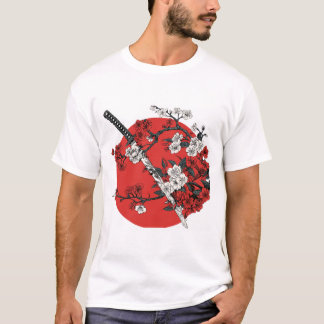 Camiseta Japanese Sword & Cherry Blossom