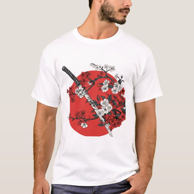 Camiseta Japanese Sword & Cherry Blossom (Anverso)