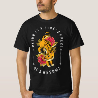 Camiseta Japanese Tiger Flower Tee Cute Animal T-Shirt
