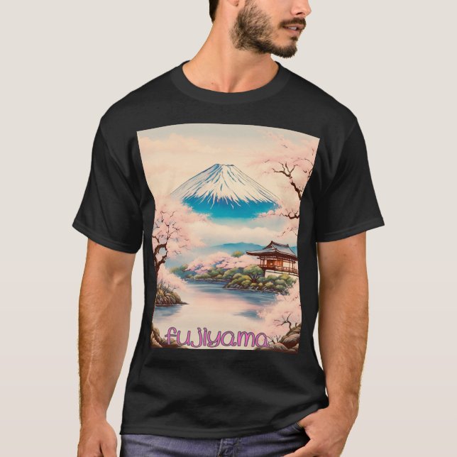 Camiseta Japanese Traditional Fujiyama Ukiyo-e　日本　富士山　 (Anverso)