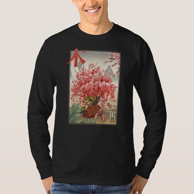 Camiseta Japanese Turtle and butterfly Japanese Blossom tre (Anverso)