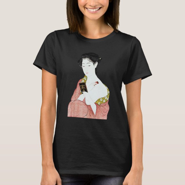 Camiseta Japanese Woman Geisha Shin hanga Ukiyo e Japanese  (Anverso)