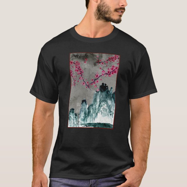 Camiseta Japanese Woodblock Sakura Cherry Blossom Tree Natu (Anverso)