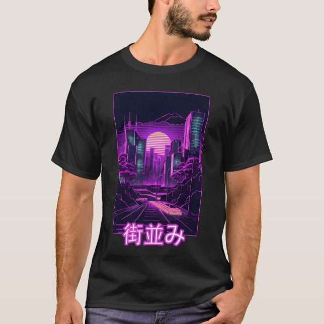 Camiseta Japaneseokyo City Vaporwave Aesthetic Retro Synt f (Anverso)
