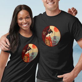 Camiseta Japón 日 本 maiko geisha pagoda sun