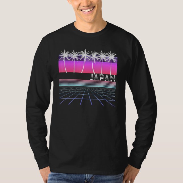 Camiseta Japón 80's 90s Vaporwave Estética Playa Retro Palm (Anverso)