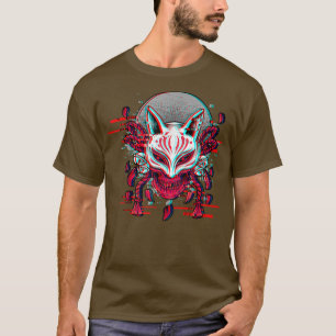 Camiseta Japón Anime Mask Kitsune Samurai Demon Oni Yandere