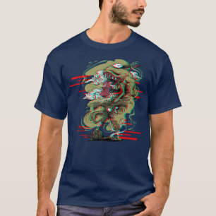 Camiseta Japón Anime Oni Mask Kitsune Samurai Demon Vaporwa