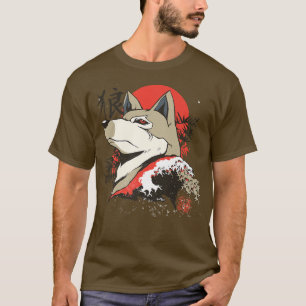 Camiseta Japón Anime Wolf Asian Culture Style Red Rising Su
