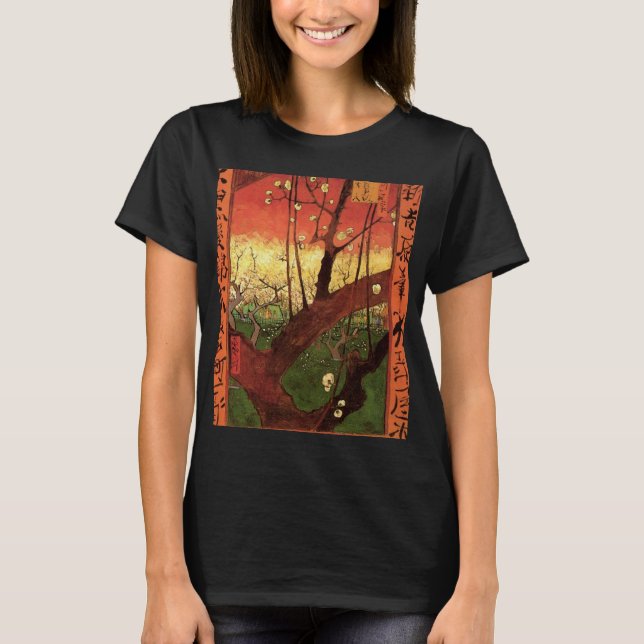 Camiseta Japón: Árbol de ciruelas floridas por Vincent van  (Anverso)
