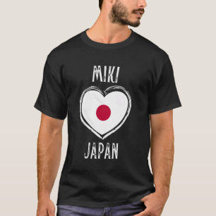 Camiseta Japón Bandera Corazón de Miki City