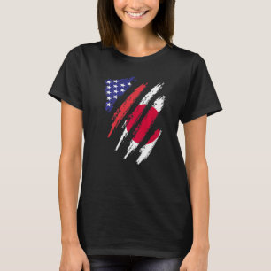 Camiseta Japón Bandera estadounidense cultivada EE.UU. Patr