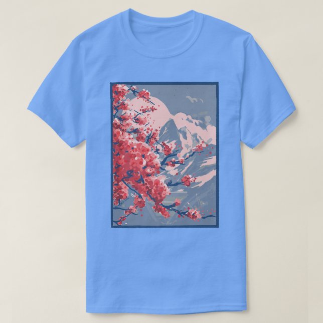 Camiseta Japón: Cerezos en flor de sakura en Japón (Diseño del anverso)