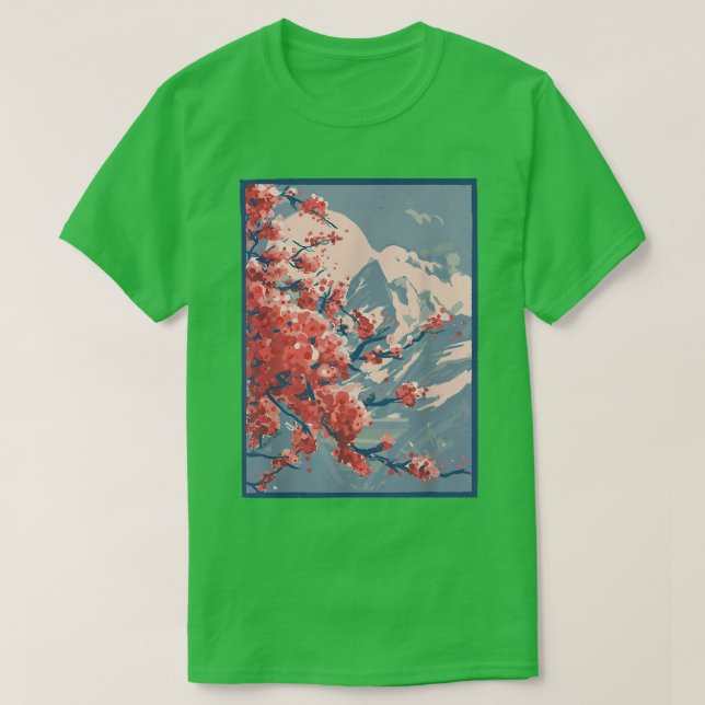 Camiseta Japón: Cerezos en flor de sakura en Japón (Diseño del anverso)