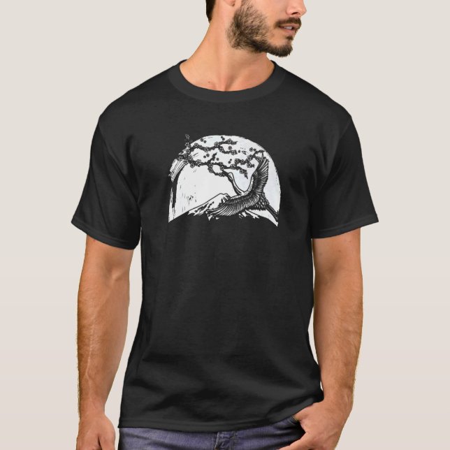 Camiseta Japón: Cigüeña de grano de cerezo Sakura (Anverso)